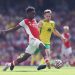Sambi Lokonga jugando un partido con el Arsenal | Imagen: Sambi Lokonga