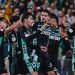 Los jugadores del Real Betis celebran uno de sus siete tantos en Palma del Río