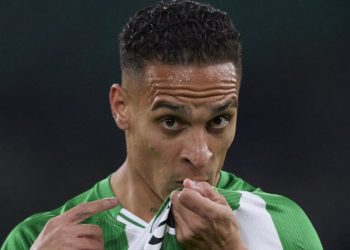 Antony celebrando un gol anotado con el Betis. | Imagen: X.
