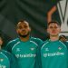 Jugadores del Betis saltando al Olímpico de Atenas. | Perfil de X @RealBetis.